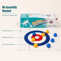 Jeu de curling de table, jeu de société de fête avec pierres coulissantes et tapis de cible pour enfants et adultes, jeu d'intérieur, vente en gros