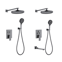 Mitigeur de douche moderne en laiton à poignée unique, avec cartouche céramique, encastré, 2 ou 3 canaux, pour eau chaude et froide
