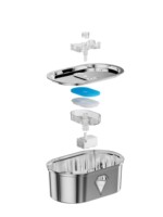 Accessoires pour animaux de compagnie Fontaine à eau pour chat en acier inoxydable 3,5 L Fontaine à eau automatique pour chat