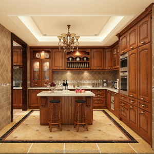 Ensemble complet de meubles de cuisine en bois massif de haute qualité, design classique <span class=keywords><strong>George</strong></span>, fabrication directe d'usine, armoire de cuisine sur mesure - Product Image 1