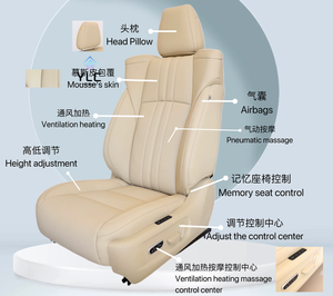 Sièges baquet en cuir tout-terrain <span class=keywords><strong>pour</strong></span> Toyota Land Cruiser Series, coussin de siège en <span class=keywords><strong>mousse</strong></span> à mémoire intelligente, cabine VIP ALPHARD VELLFIRE - Product Image 2