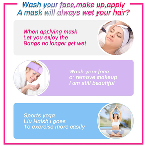 कस्टम कढ़ाई लोगो वाशिंग फेस हेयर बैंड माइक्रोफाइबर हेडबैंड मेकअप वॉश हेयर बैंड स्पा हेडबैंड - Product Image 5