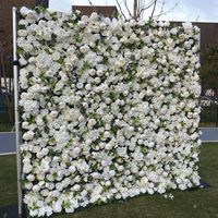 SAISON 3D mariage toile de fond artificielle Rose soie fleurs mur pour décoration soie Roses fleur mer retrousser fleur mur
