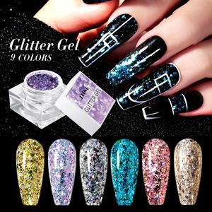 JTING High Quality Shiny 9 Colors <b>Reflective</b> <b>Glitter</b> <b>Gel</b> Nail <b>Polish</b> OEM Free Sample Customize 5g Jars <b>Glitter</b> Disco <b>Gel</b> <b>Polish</b> - Product Image 1
