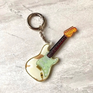 Porte-clés en acrylique en gros, breloque guitare acoustique et électrique rétro folklorique, ornement à suspendre pour sac à dos - Product Image 5