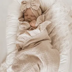 Touched Super Soft Muslin Cotton Flounce Ruffles Infant Baby Sleeping Blanket Kids Bedding Swaddle Wrap Towel