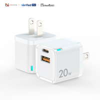 UNIEAN Pengisi Daya Dual-Port 20W USB + Type-C untuk Iphone ke Apple Airpods