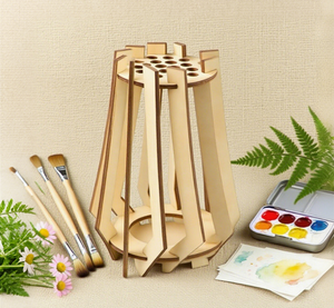 Tiểu thuyết trang trí nội thất mục laser-cut gỗ Bình trang trí bàn chải hiển thị đứng và trang điểm bút khô giá - Product Image 4