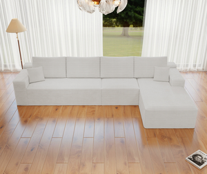 Ensemble de canapé modulaire convertible en forme de L, rembourré, moderne, pour salon, chambre, appartement, aucun assemblage requis - Product Image 2