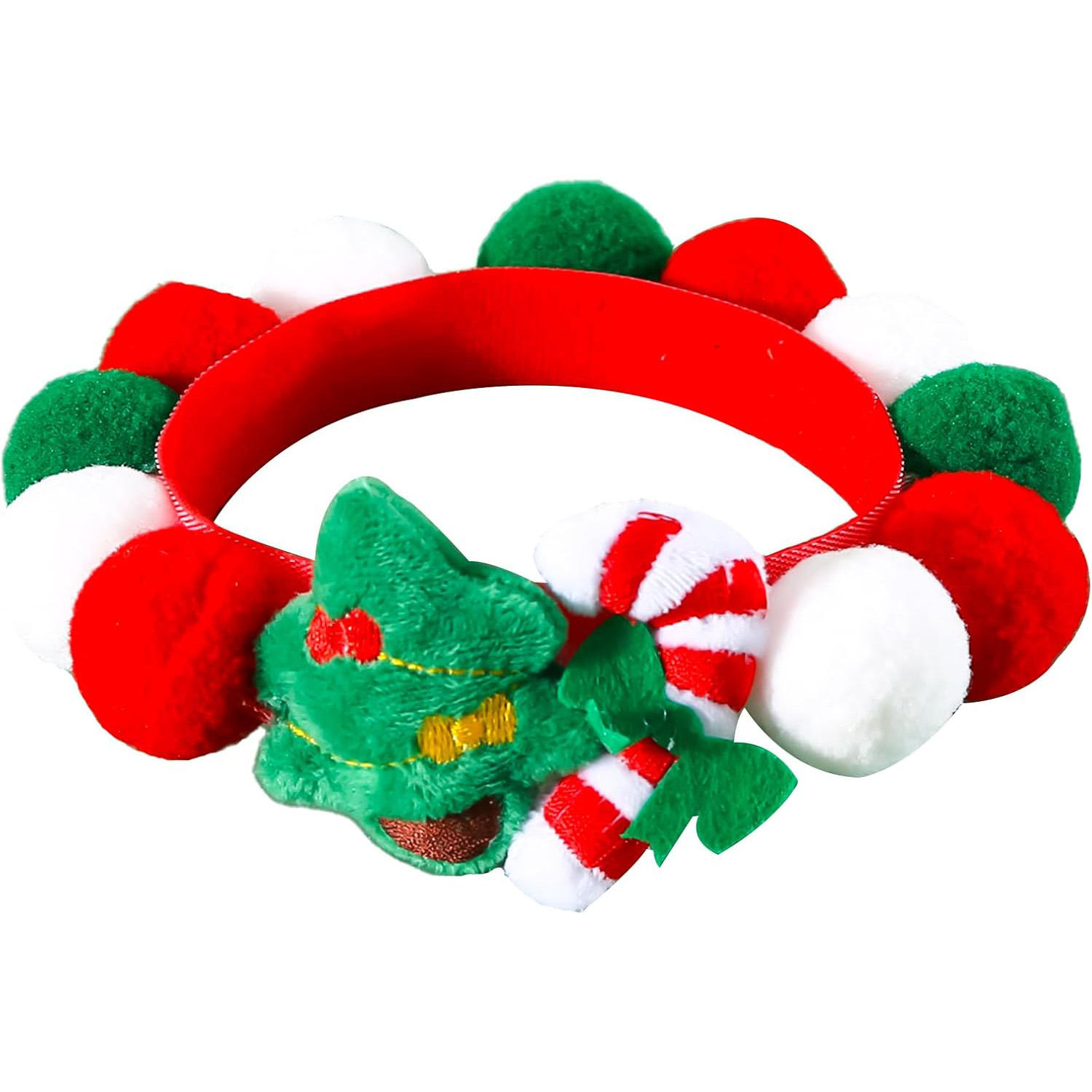 colorful Christmas tree walking stick collar