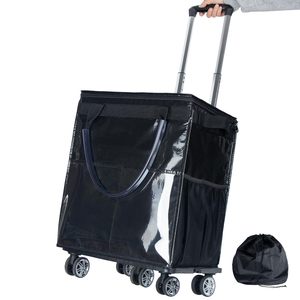 Carrito de Compras Plegable de Plástico y Metal, Resistente al Agua, Reutilizable, con Ruedas, Tipo Bolsa de Supermercado, Venta al Por Mayor - Product Image 1