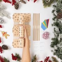 Kit de 12 craquelins de Noël en gros, doré rose, avec chapeaux et blagues, pour la décoration de dîner de fête