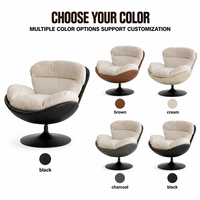 Fauteuil design pivotant, fauteuil de relaxation, luxe léger, moderne, ergonomique, salon, bureau à domicile, hôtel, lecture