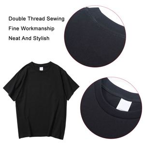 Design Own Brand Men's T-Shirts 240 Grams Heavy Cotton Black Dtg Print Dropped Shoulder Plain Design High Quality Wholesale - Product Image 4