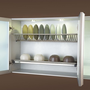 Estante de Cocina de 2 Niveles de Acero Inoxidable con Bandeja de Drenaje, Organizador de Armario, Resistente al Óxido, Almacenamiento Flotante, MOQ 1 Juego - Product Image 2