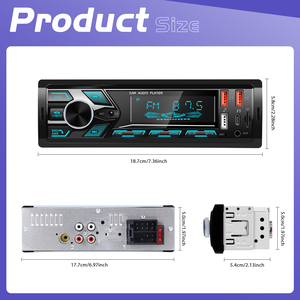 Lecteur MP3 pour voiture Podofo 1DIN, <span class=keywords><strong>autoradio</strong></span> BT FM SWC Aux-in, récepteur SD/TF <span class=keywords><strong>USB</strong></span>/Type-C, bouton MP3, éclairage, radio stéréo pour voiture - Product Image 5