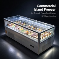 Congélateur Commercial Réfrigérateur Armoire Réfrigérée à Air Refroidi Dégivrage Automatique Vitrine Multi-Portes Fournitures pour Entreposage et Supermarchés