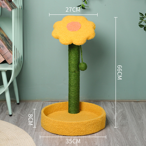<span class=keywords><strong>Tiragraffi</strong></span> per Gatti in Legno e Lino con Design Floreale, Piccolo e Carino, con Postazione di Salto - Vendita Diretta dalla Fabbrica, Struttura per Arrampicata per Gatti all'Ingrosso - Product Image 2