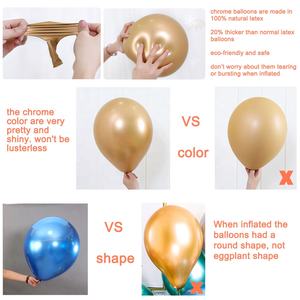 Décoration <span class=keywords><strong>de</strong></span> fête <span class=keywords><strong>de</strong></span> 10 pouces hélium qualité Latex métal <span class=keywords><strong>couleur</strong></span> chrome ballons métalliques - Product Image 2