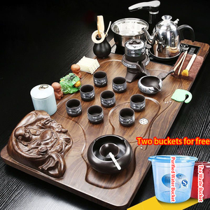 Bandeja De Chá De Madeira Tradicional Chinesa De Venda Quente Com Todos Os Panelas De Chá e Copos De Água Automática Recarga Kongfu Mesa De Chá - Product Image 2