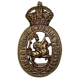 Fife & Forfar Imperial Yeomanry PLATE Small Ars School Corps SASC Cap Badge Scarce King Crown Thane of Fife insignia de manga de bronce - Product Image 1