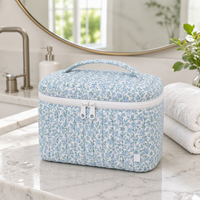 Pochette en coton matelassée avec motifs personnalisés Royal Fair, pochette à maquillage avec fermeture éclair, sac de rangement cosmétique portable à poignée souple pour les voyages