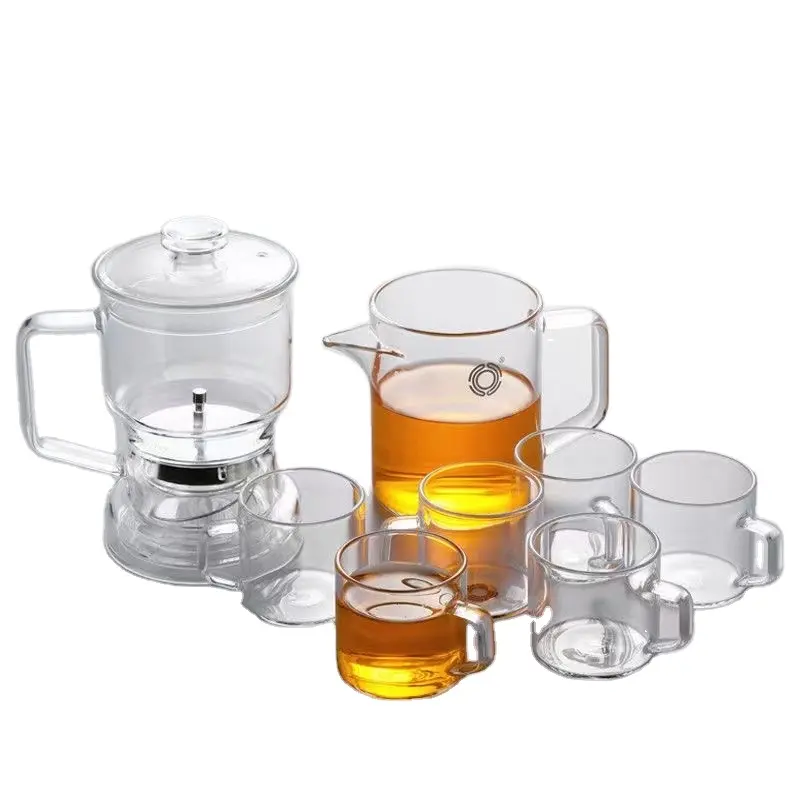 Juego de tazas de agua Chazhilian de salida de fábrica, taza doméstica de gama alta, juego de tazas de té y Teteras de vidrio resistente al calor