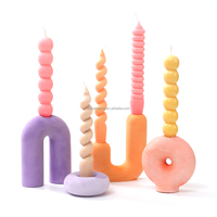 Nicole Handmade 3D Ball Twisted Long Shape Rotations schraube Rod Candlelight Dinner Candle Making Große Silikon kerzen form