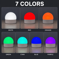 Mini lampe dôme RGB rechargeable, tactile, à intensité variable, 7 couleurs, USB-C, 1800 mAh, pour chambre à coucher, enfants, décoration intérieure, lumière d'ambiance