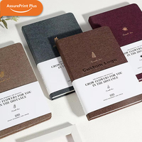 Carnet de notes A5 personnalisé en cuir PU cousu, couverture rigide en tissu vintage, détachable, papier épais pour réunions de bureau