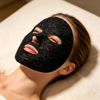 Masque facial en dentelle noire 45g, tissu en dentelle française, substrat en fibres végétales, raffermissant et liftant en V