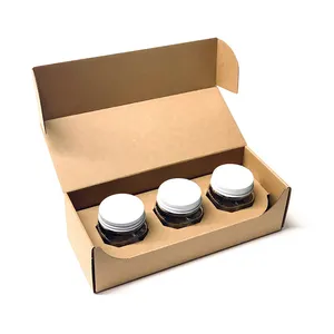 Caja de almacenamiento de lata personalizada, embalaje de tarros corrugados con mango con inserto, respetuoso con el medio ambiente