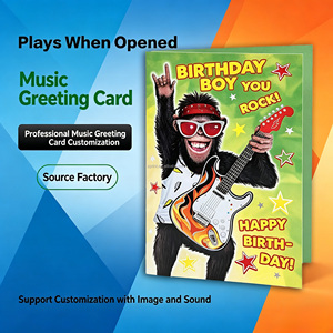 Carte de vœux musicale personnalisée avec chant et son, carte de vœux <span class=keywords><strong>joyeux</strong></span> <span class=keywords><strong>anniversaire</strong></span> personnalisée, cadeau de fête, cadeau promotionnel - Product Image 1