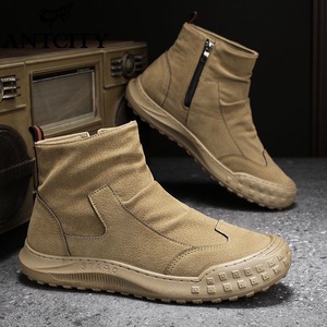 Botas de Desierto de Caña Alta para Hombre, Estilo Otoñal, Transpirables, Impermeables, Zapatos de Trabajo Modernos, Versátiles, Antideslizantes, Casuales y Protectoras - Product Image 1