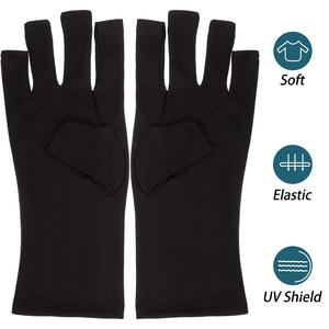 Mitaines <span class=keywords><strong>anti</strong></span>-<span class=keywords><strong>UV</strong></span> sans doigts pour le séchage du vernis gel, lampes LED, art des ongles, manucure, protection des mains, gants pour ongles - Product Image 3