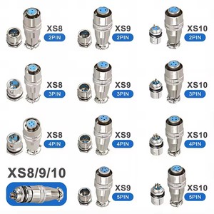 XS8 XS9 XS10 Conector Push-Pull conector rápido circular 2pin 3/4pin5pin Contacto chapado en oro Enchufe macho y hembra - Product Image 1