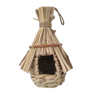 Hand-woven straw wrapped bird nest Natural environmental protection Straw bird's nest