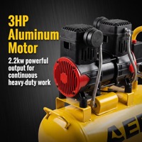 Compresseur d'air industriel silencieux électrique sans huile de 50 litres avec pompe de 3 CV