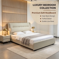 Lit rembourré en bois massif, luxueux, confortable et moderne, écologique et durable pour les chambres d'appartements modernes