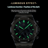 Montre à quartz de luxe pour homme, design octogonal, cadran de 41 mm, boîtier en alliage, bracelet de 20 mm, épaisseur de 9 mm, aiguilles lumineuses, classique et tendance