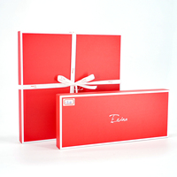 Caja Rígida de Regalo para Damas de Honor, Personalizada y de Lujo, con Tapa Roja y Dorada, para Recuerdos de Boda Elegantes