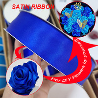 Cinta de Satén de Doble Cara Azul Ecológica de 100 Yardas/rollo, 1.5 Pulgadas, 40 mm, 100% Poliéster para Manualidades, Flores, Bodas, Cumpleaños