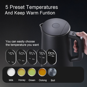 Bình đun nước điện 1.5L màu đen, thông minh, kết nối Wifi Tuya, chất liệu thép không gỉ, điều khiển nhiệt độ kỹ thuật số - Product Image 2