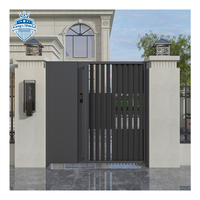 Portails de garage en aluminium noir de haute qualité, portail battant pour villa, double portail automatique en aluminium pour entrée