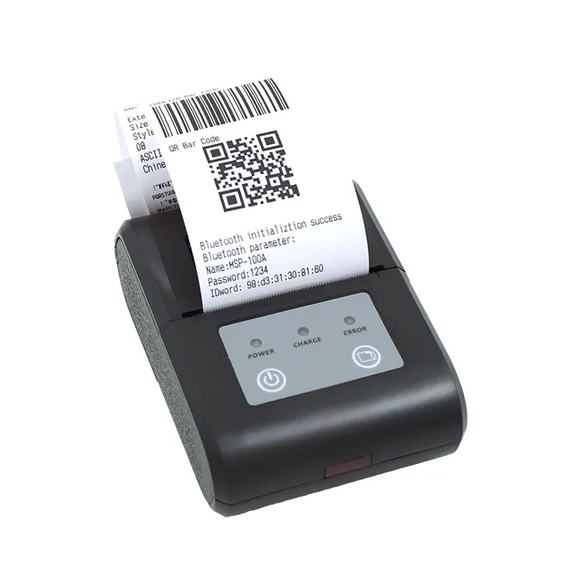 MSP-100_58mm Portable Receipt Printer Small to Carry Around Printable Paper Width 58mm Rechargeable Battery Powered