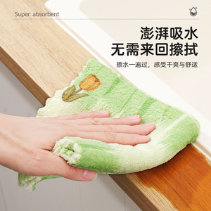 Thick Coral Fleece Dishcloth 30x30cm Absorbent Lint Free For Kitchen Cleaning - Product Image 2