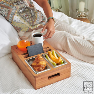 WDF รถไฟเหาะโซฟาบาร์กล่องคอนโซลถ้วยผู้ถือออแกไนเซอร์เพื่อนกล่องขนมถาดไม้ไผ่โซฟาถ้วยผู้ถือสําหรับเครื่องดื่มและอาหาร - Product Image 5