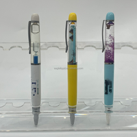 Stylo bille liquide flottant personnalisé avec logo, publicitaire, en feuille de PVC, avec image de bateau en mouvement, souvenirs, pour affaires, religion, personnalisable