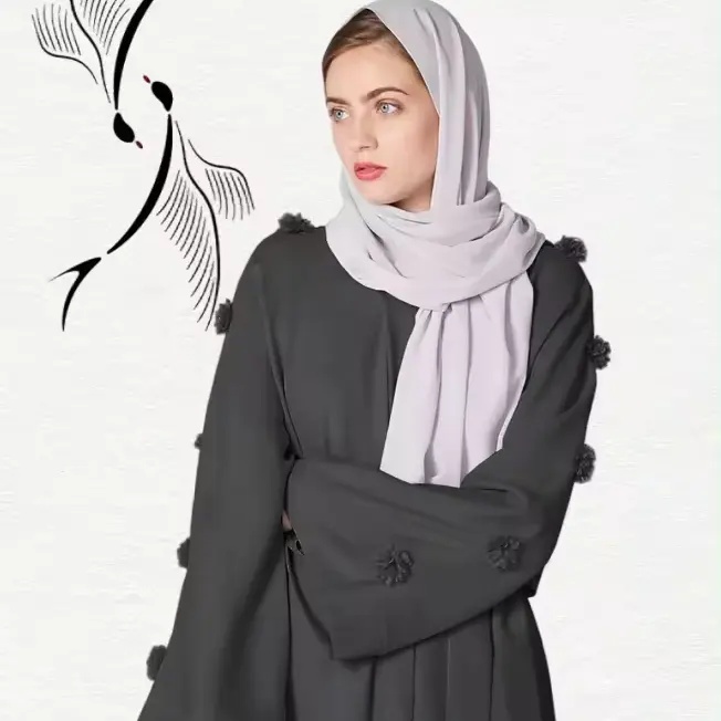 Abaya Malaysia Cardigan musulmano mediorientale abito da donna musulmano stampato in 3D