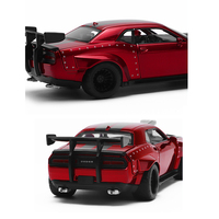 Modèle de voiture muscle en alliage moulé sous pression à l'échelle 1/36 avec kit de modification DIY, ailes larges et pièces de moteur suralimenté, jouet